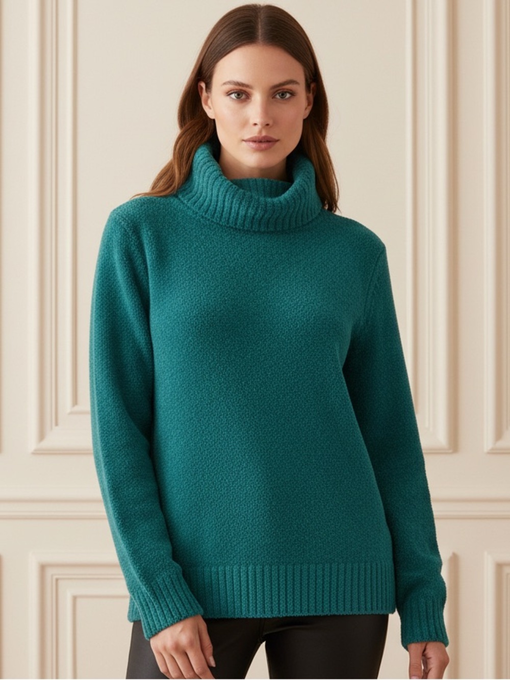 Zenana Outfitters Teal Cowl Neck Sweater